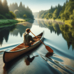 A man canoeing.