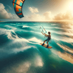 A person kitesurfing.