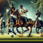 People riding horses playing polo.