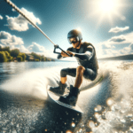 A man wakeboarding