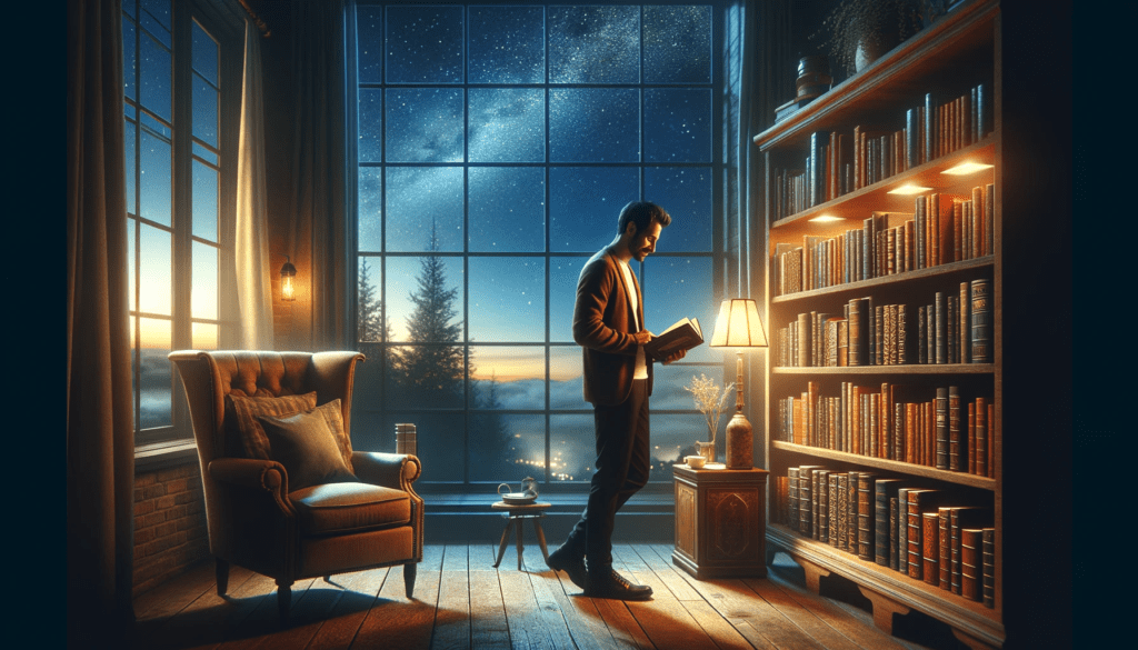 A man dreams of filling his book shelf with rare books and first editions.