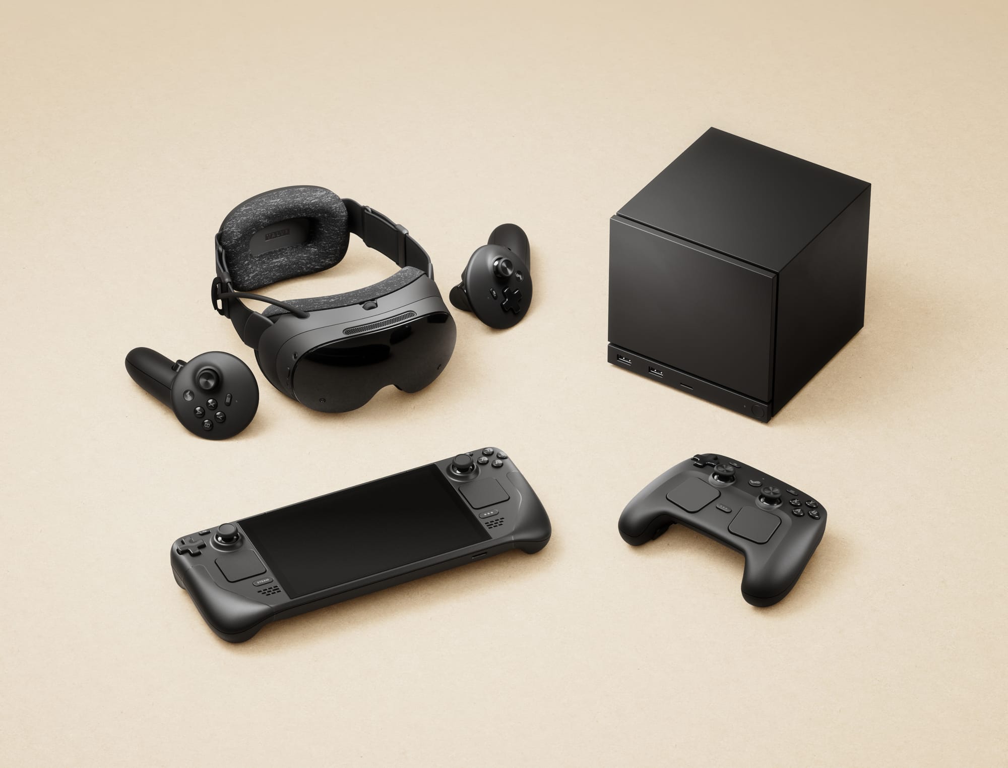 Steam Frame with Steam Machine, Steam Controller, and Steam Deck
